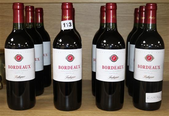 Twelve bottles of Bordeaux Fontagnac